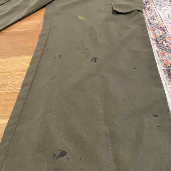 green baggy cargos, jean jacket, small cyan flower t-shirt - Picture 4 of 9